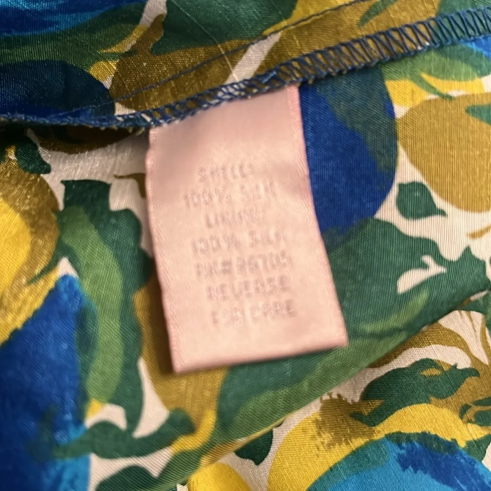 Rebecca Taylor Royal Blue green and olive color Silk Dress size 6 - Picture 13 of 16